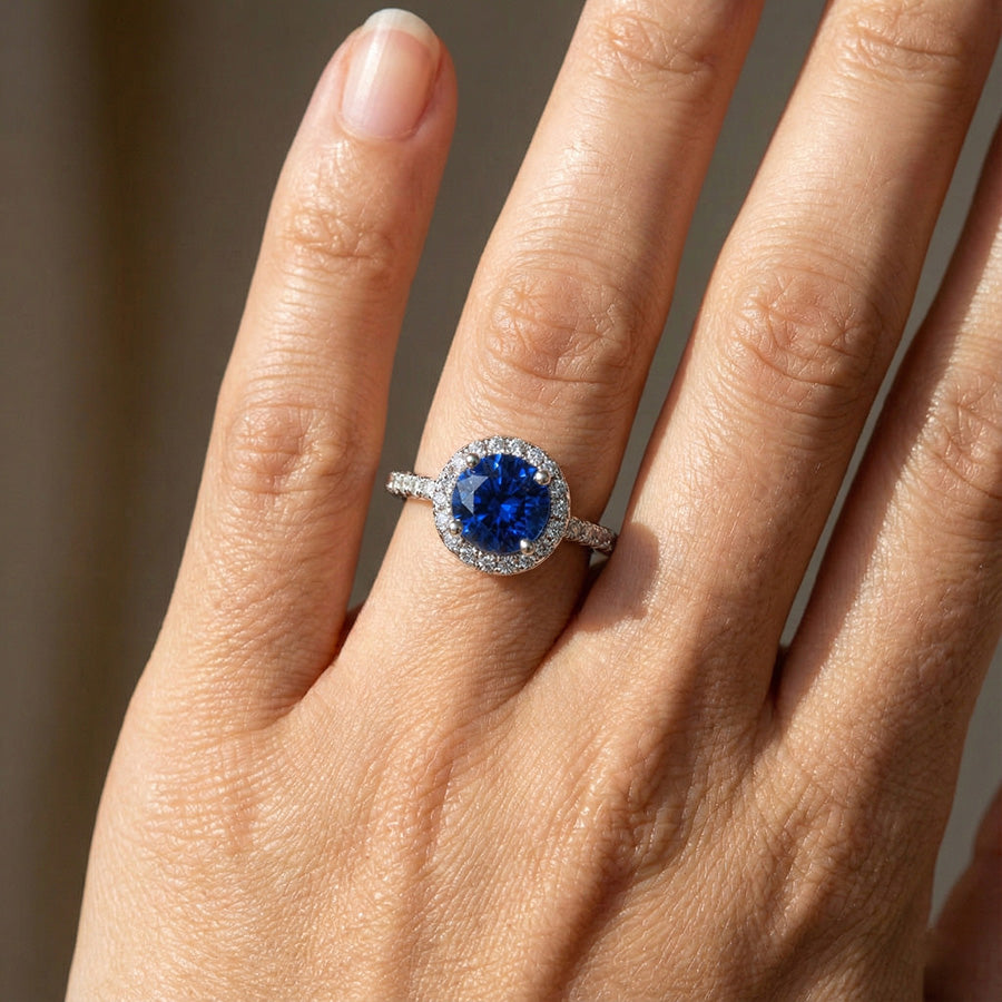 echter round saphir 1.50Karat ring Band Detail