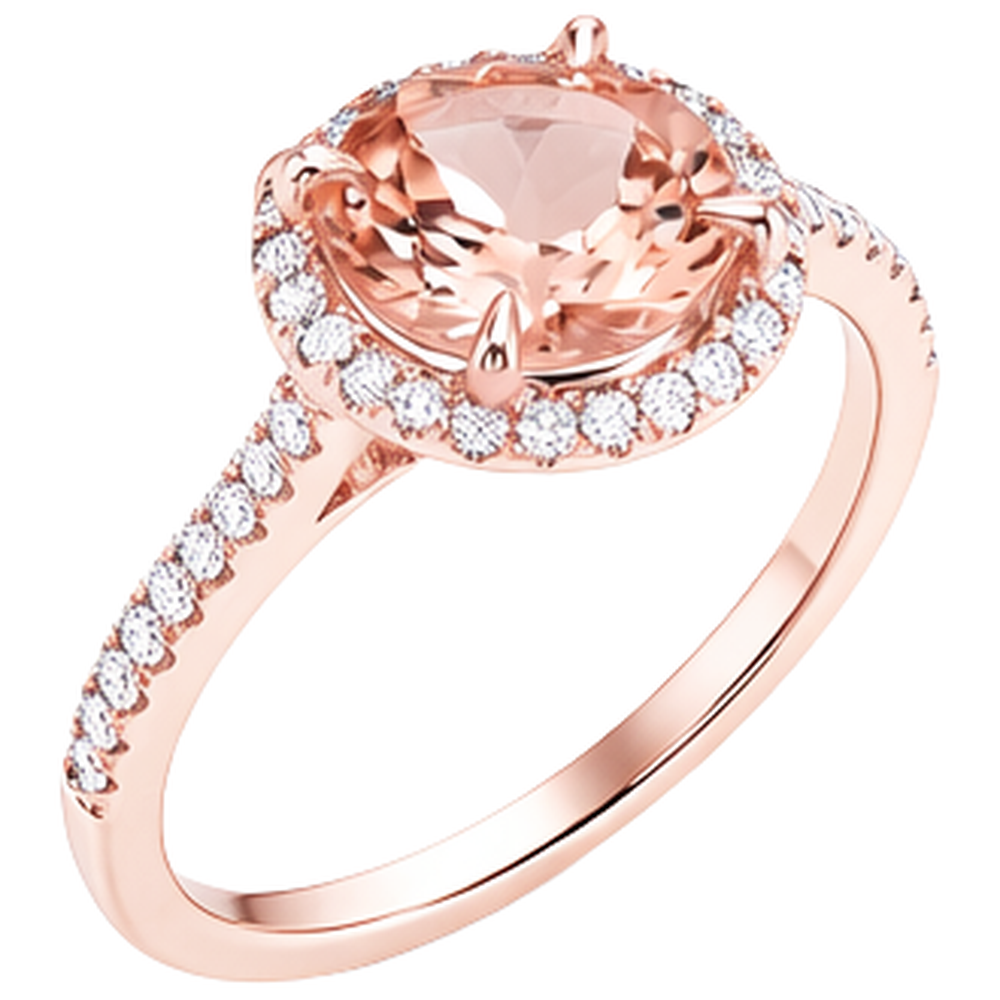 echter round morganit 9.75Karat ring Draufsicht