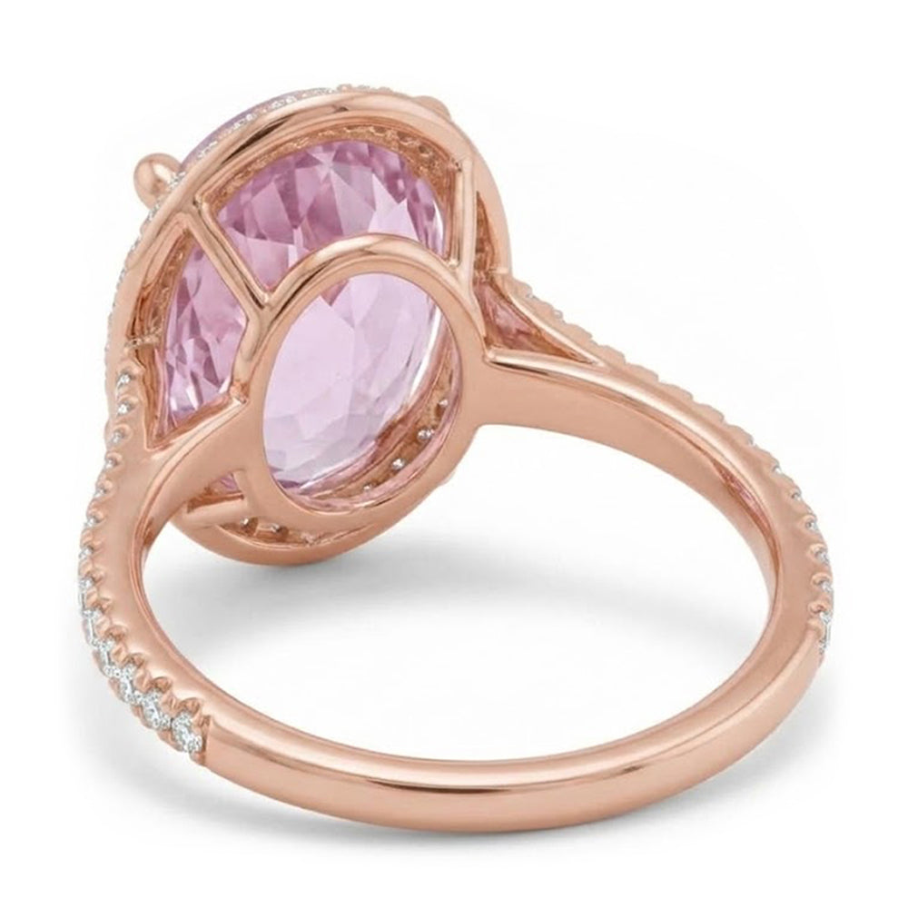 10.50 Karat rosa Kunzit Ring aus massivem Roségold Schmuck