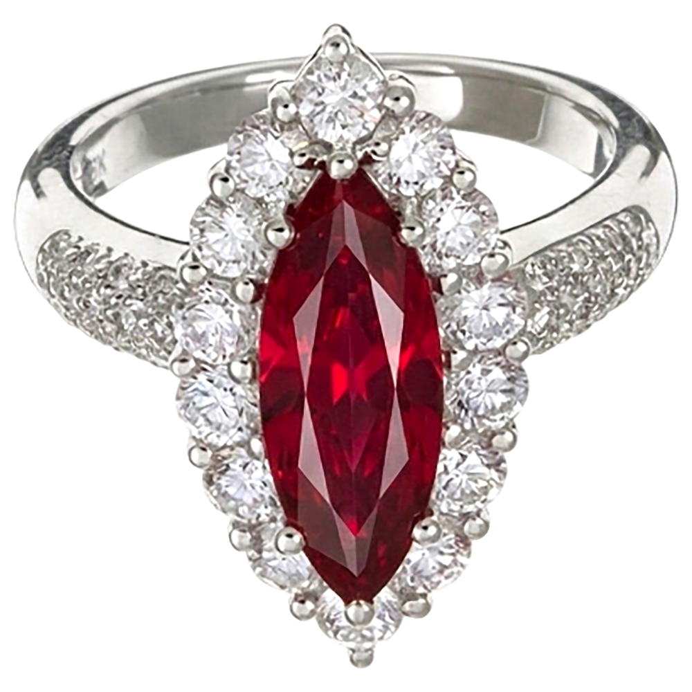echter marquise rubin 10.50Karat ring Vorderansicht