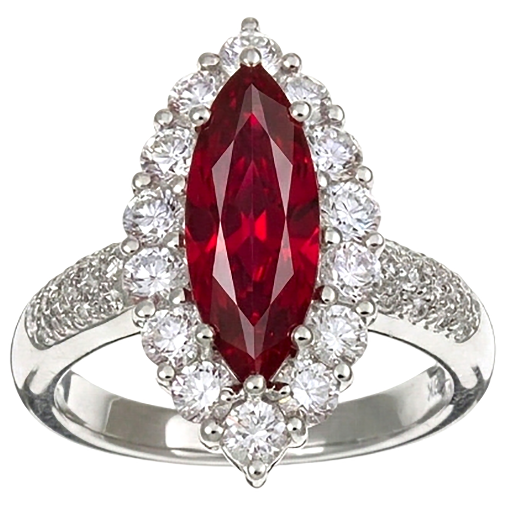 echter marquise rubin 10.50Karat ring Seitenansicht