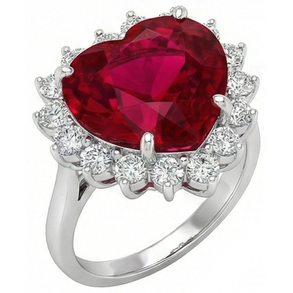 echter round rubin 10.75Karat ring Detailansicht