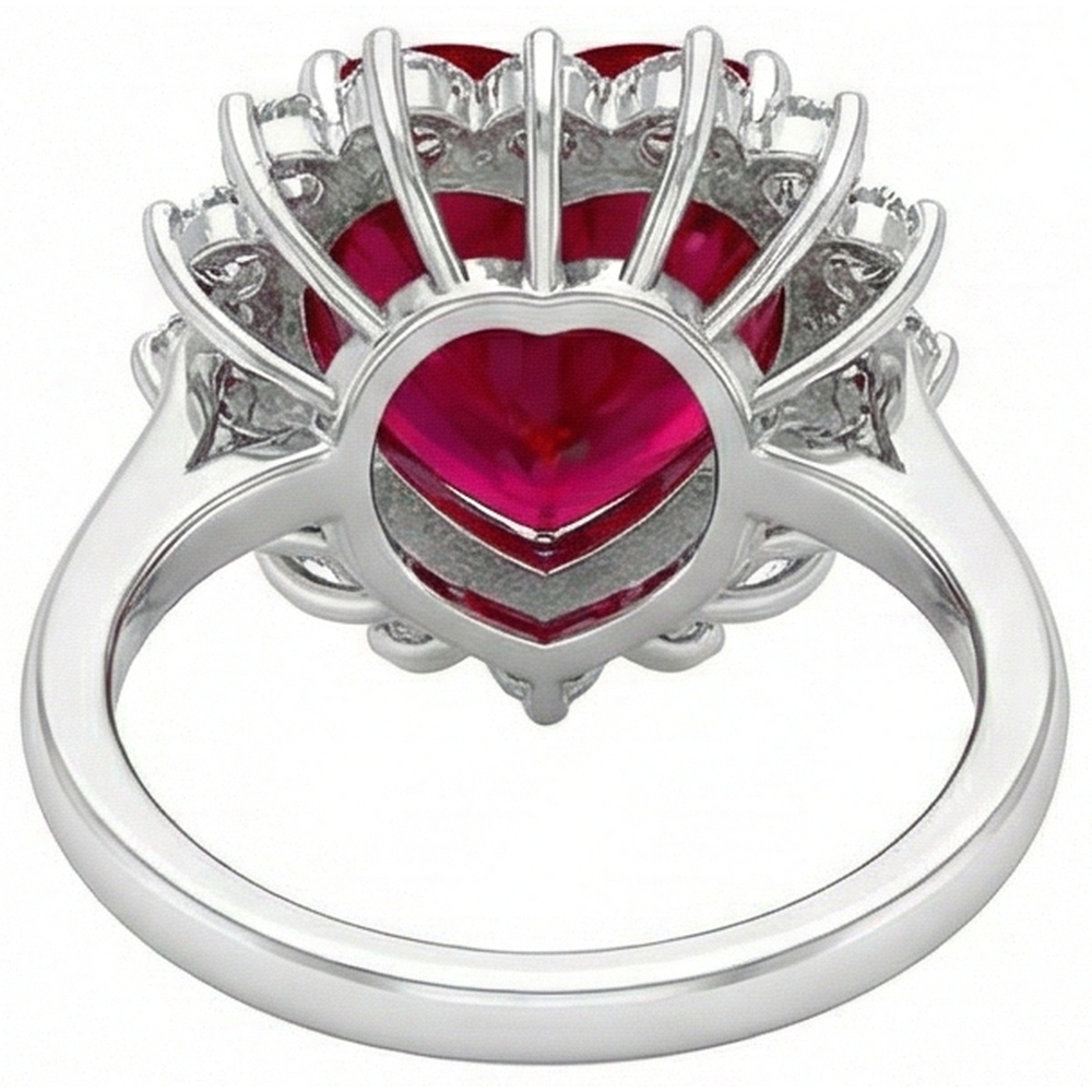 echter round rubin 10.75Karat ring Profilansicht