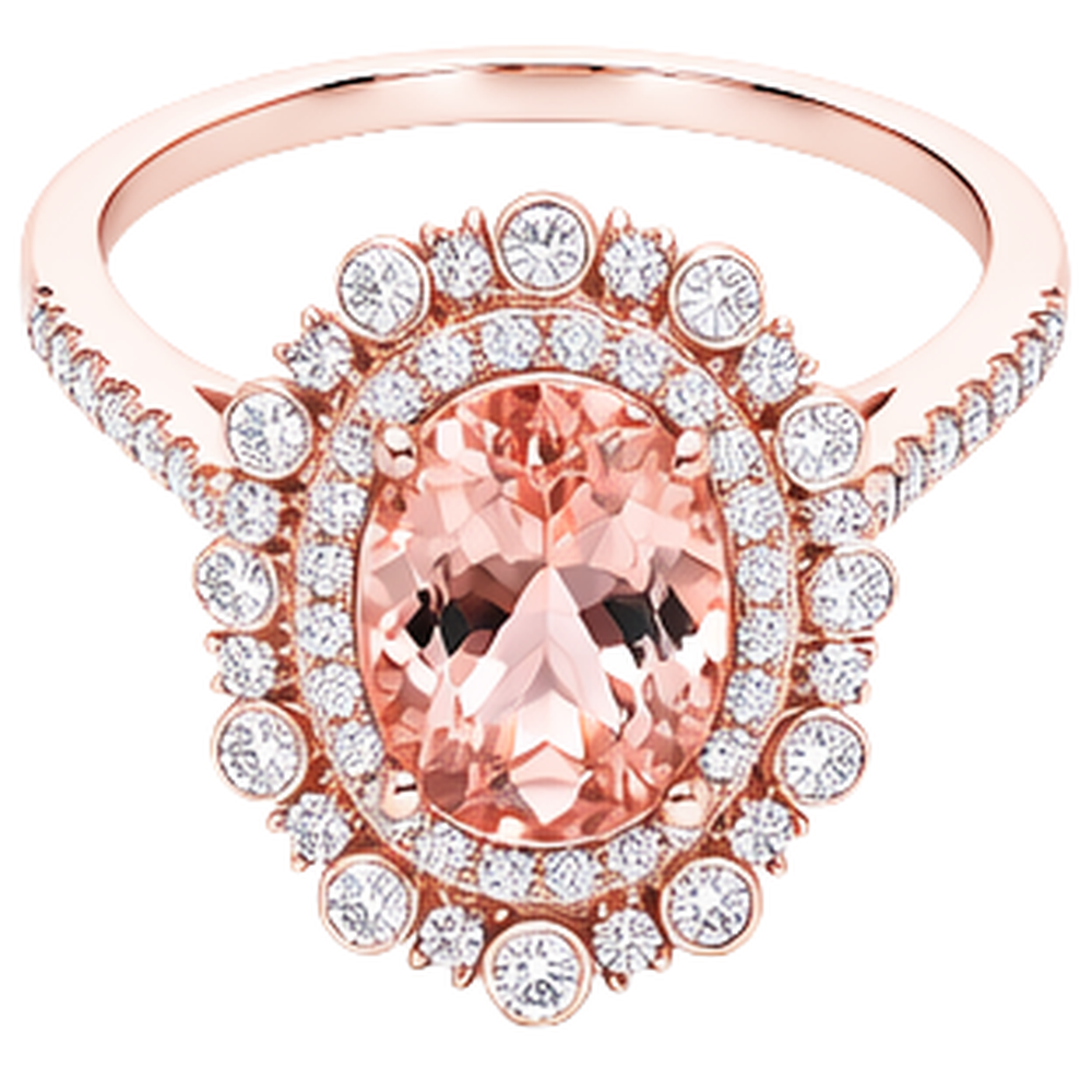 10.75 ct Morganit und Diamanten Jubiläumsring Gold Rose 14K
