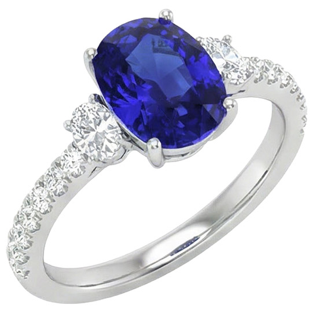 echter oval diamant 10Karat ring Vorderansicht