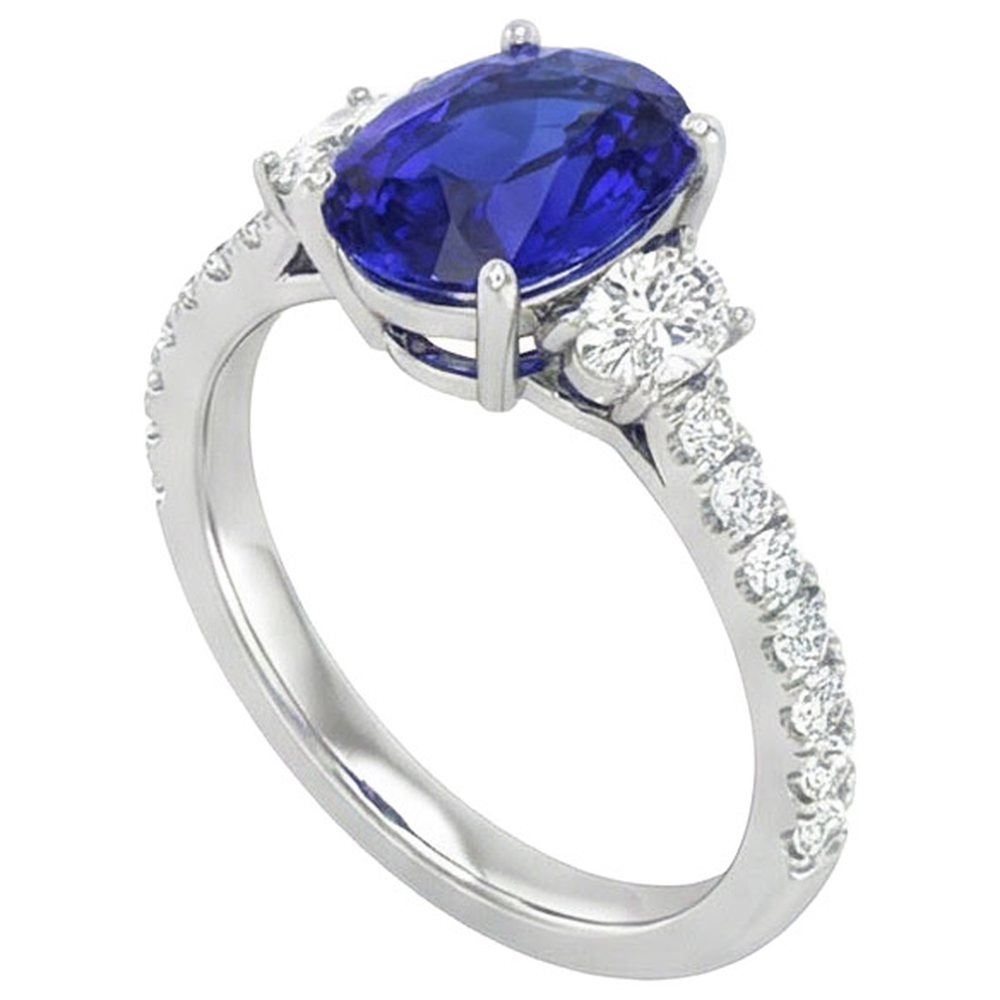 echter oval diamant 10Karat ring Detailansicht