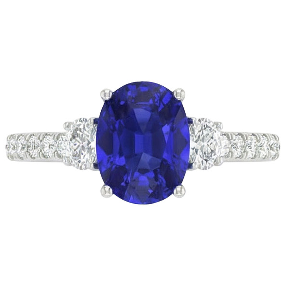 echter oval diamant 10Karat ring Seitenansicht