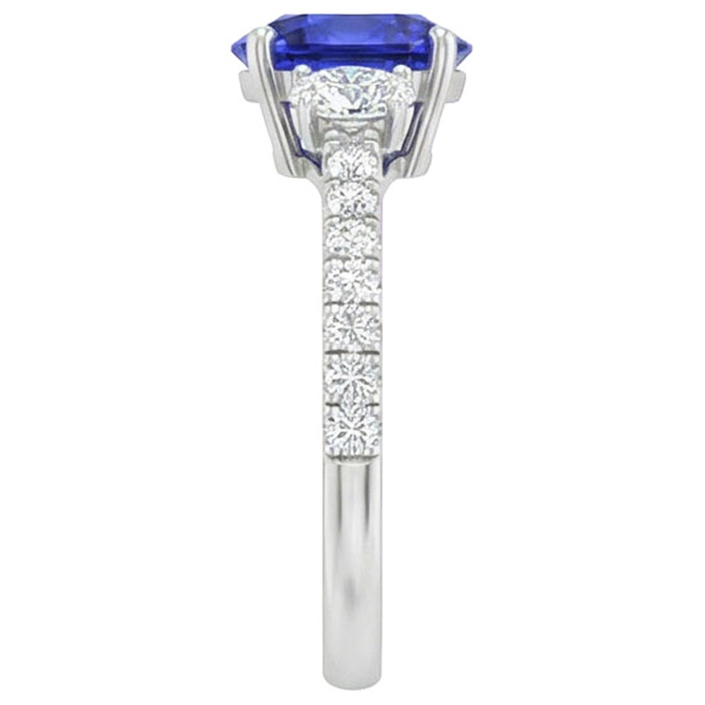echter oval diamant 10Karat ring Profilansicht