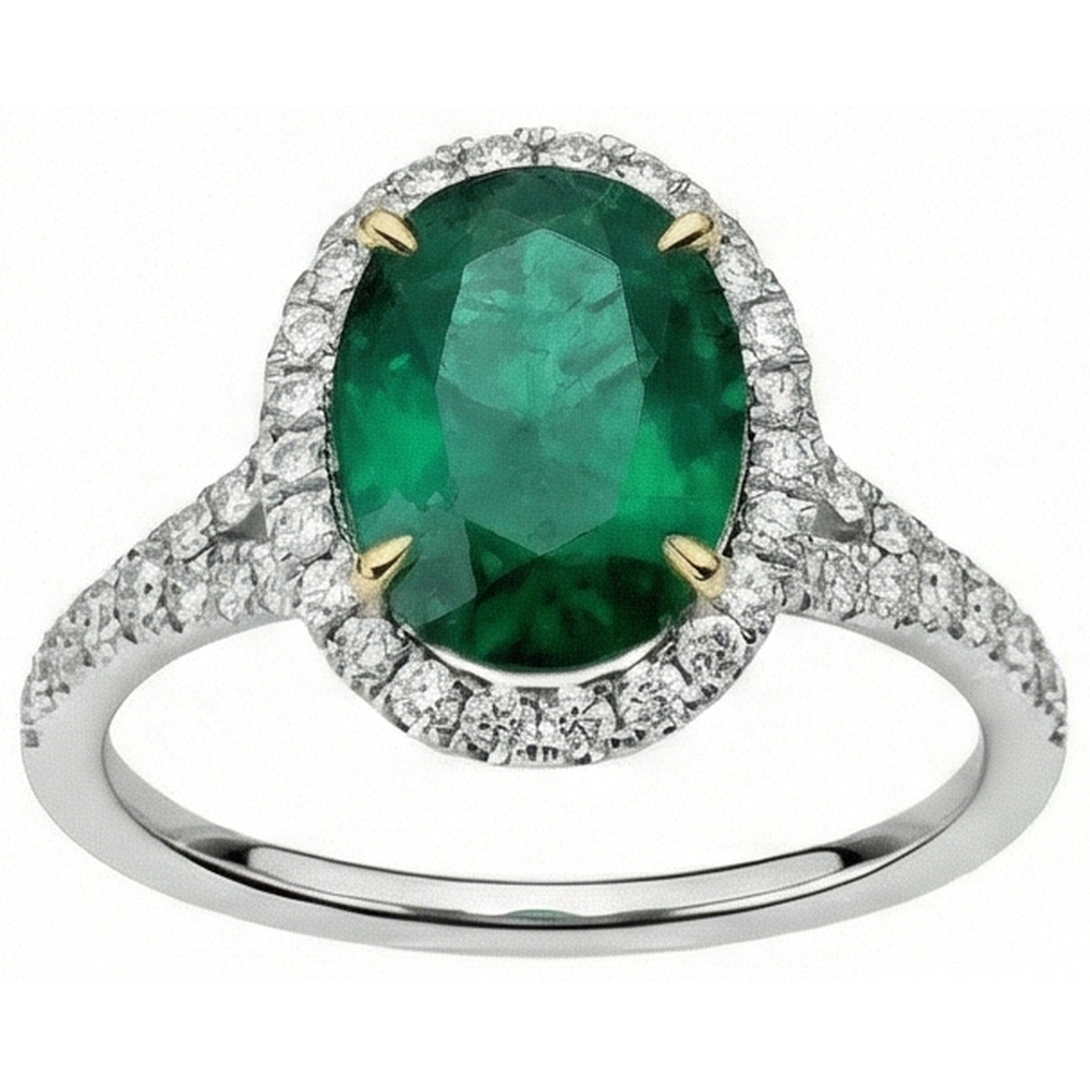 echter oval diamant 10Karat ring Seitenansicht