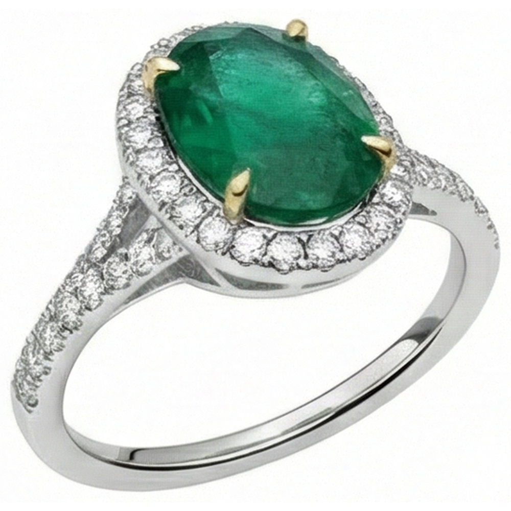 echter oval diamant 10Karat ring Detailansicht