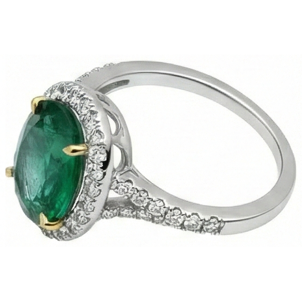 echter oval diamant 10Karat ring Profilansicht