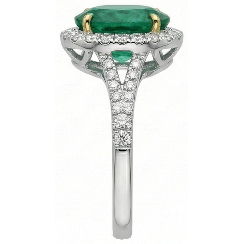 echter oval diamant 10Karat ring auf Weiß