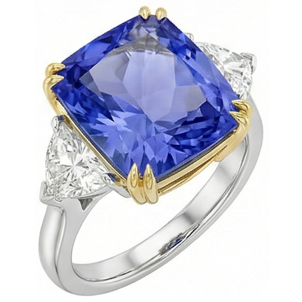 echter radiant diamant 10Karat ring Vorderansicht