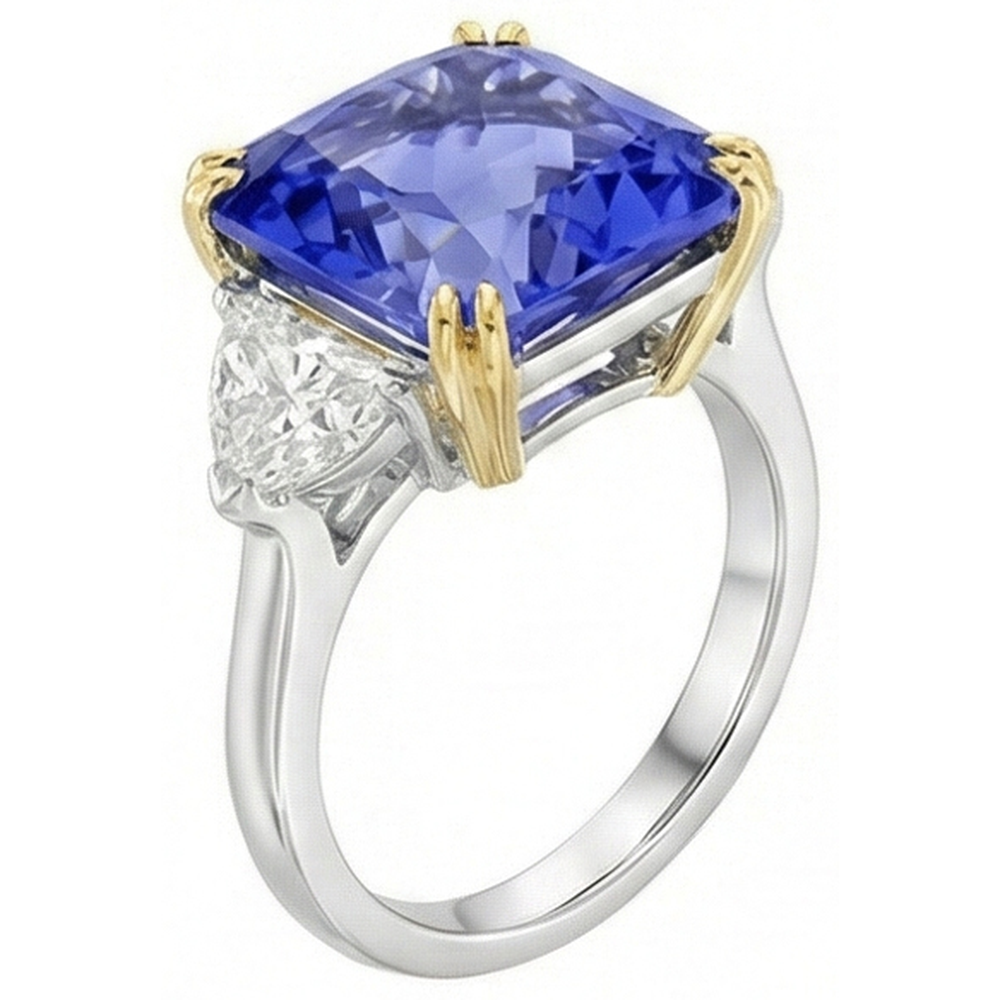 echter radiant diamant 10Karat ring Detailansicht