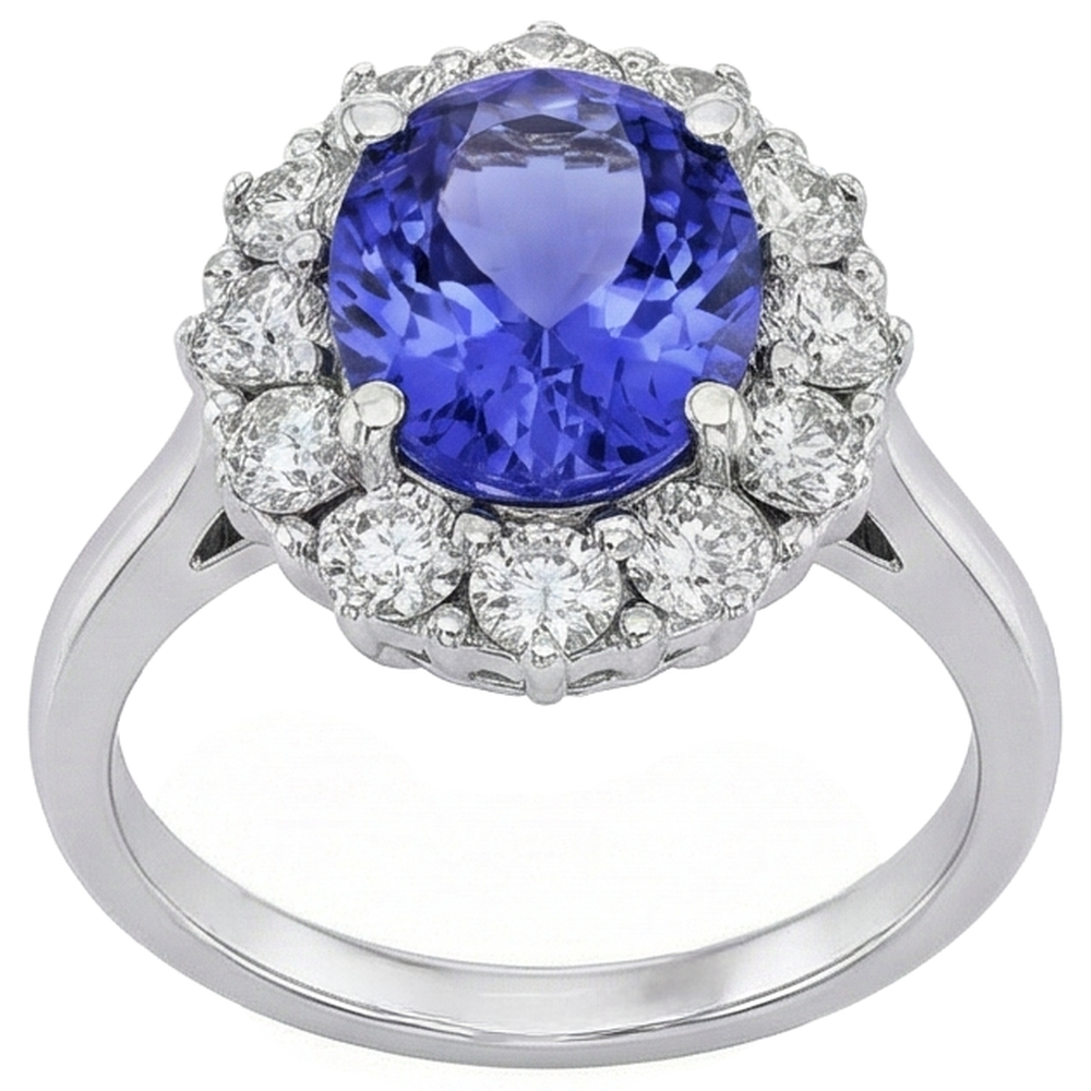 echter oval tansanit 7Karat ring Detailansicht