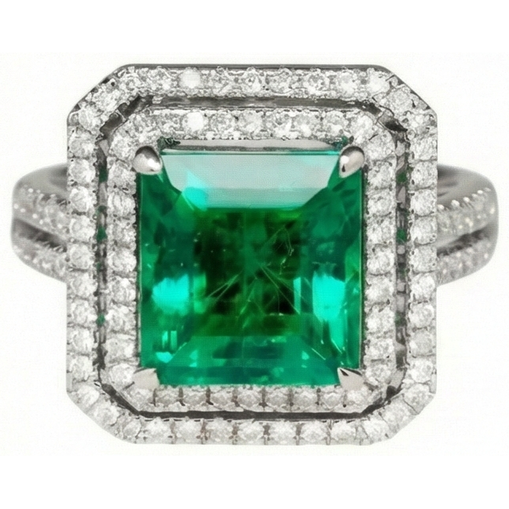 echter princess smaragd 8Karat ring Seitenansicht