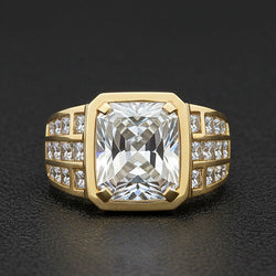 Männer-Ring 10K White Gold – Brillant Radiant 10 Karat