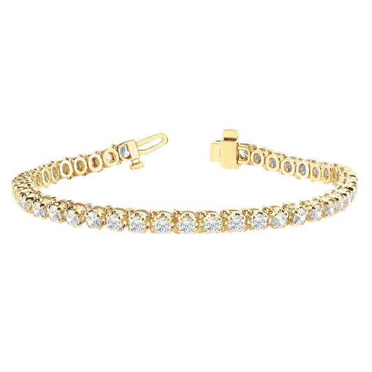 10 Karat Damen Natürliche Diamant Tennisarmband Gelbgold 14K