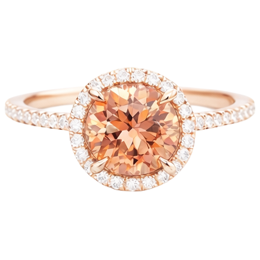 echter round morganit 10.75Karat ring Seitenansicht