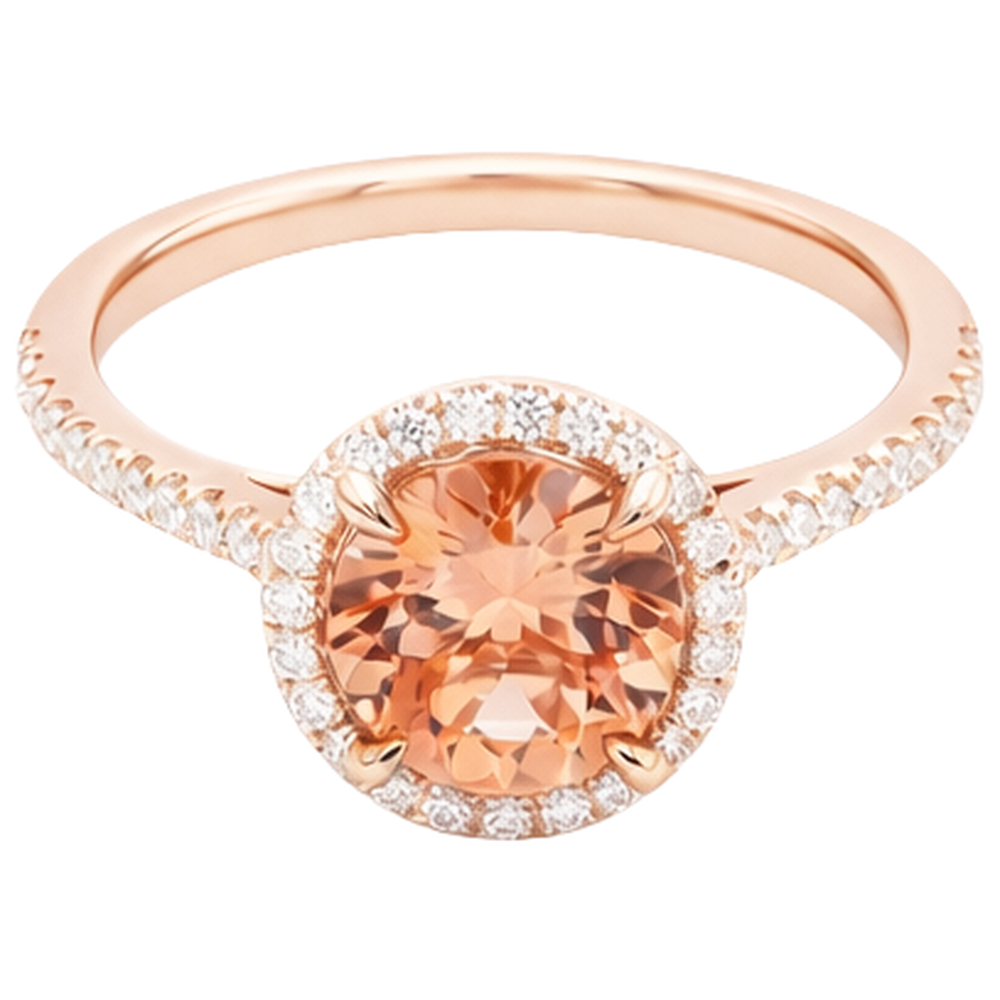 echter round morganit 10.75Karat ring Detailansicht