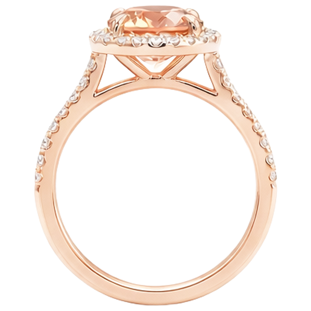echter round morganit 10.75Karat ring Profilansicht