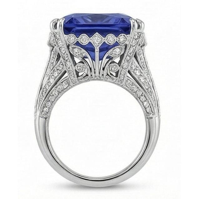 echter round diamant 11.50Karat ring Draufsicht