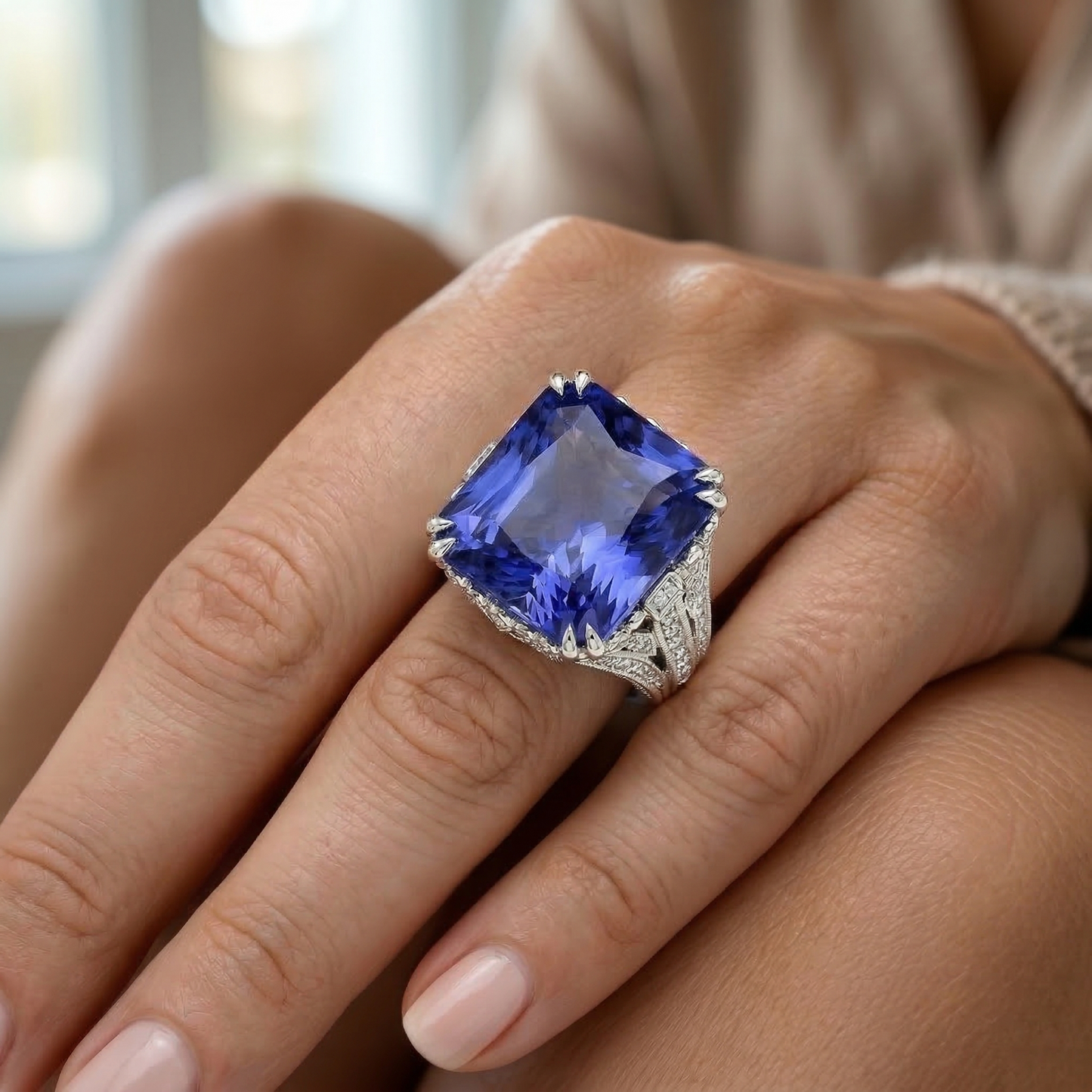 echter round diamant 11.50Karat ring auf Weiß