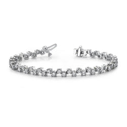 11.60 Ct Rundschliff Funkelnde Natürliche Diamanten Zick-Zack-Armband Weißgold 14K