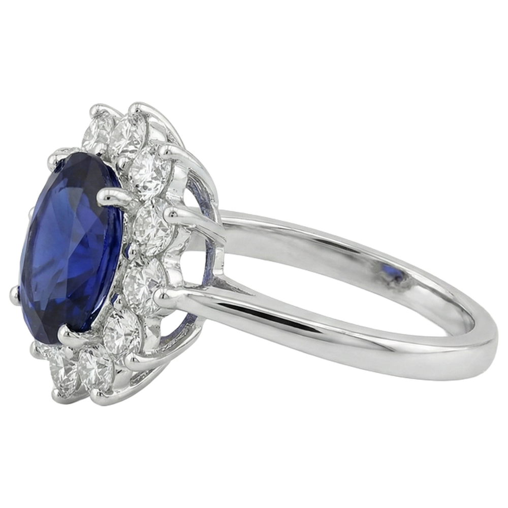 echter oval tansanit 7.75Karat ring Draufsicht