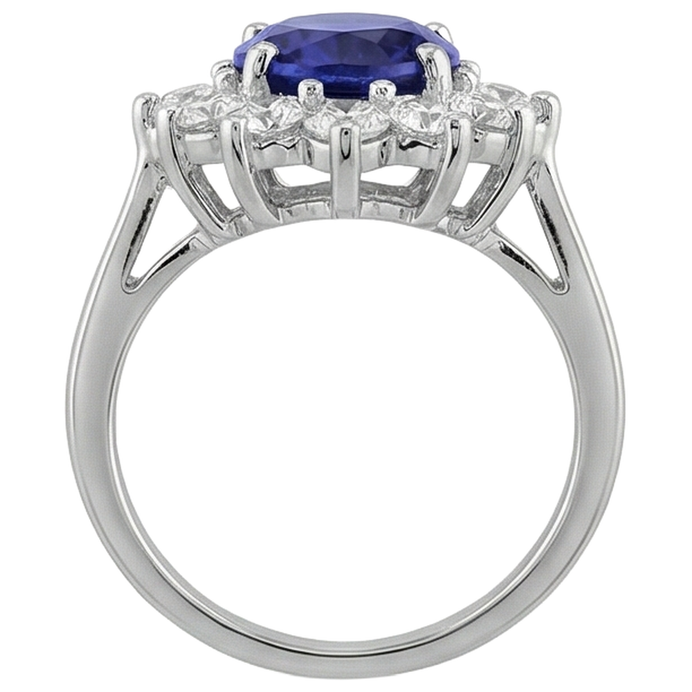 echter oval tansanit 7.75Karat ring Profilansicht