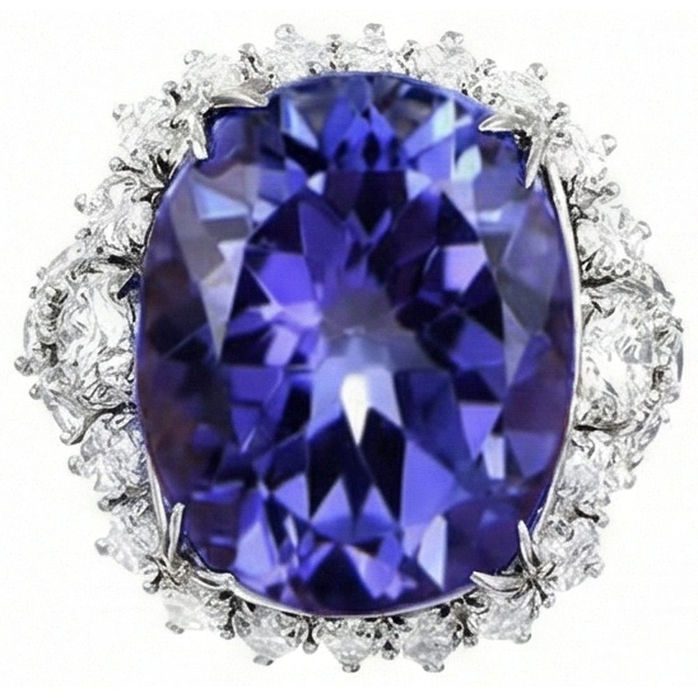 echter oval diamant 9.00Karat ring Seitenansicht