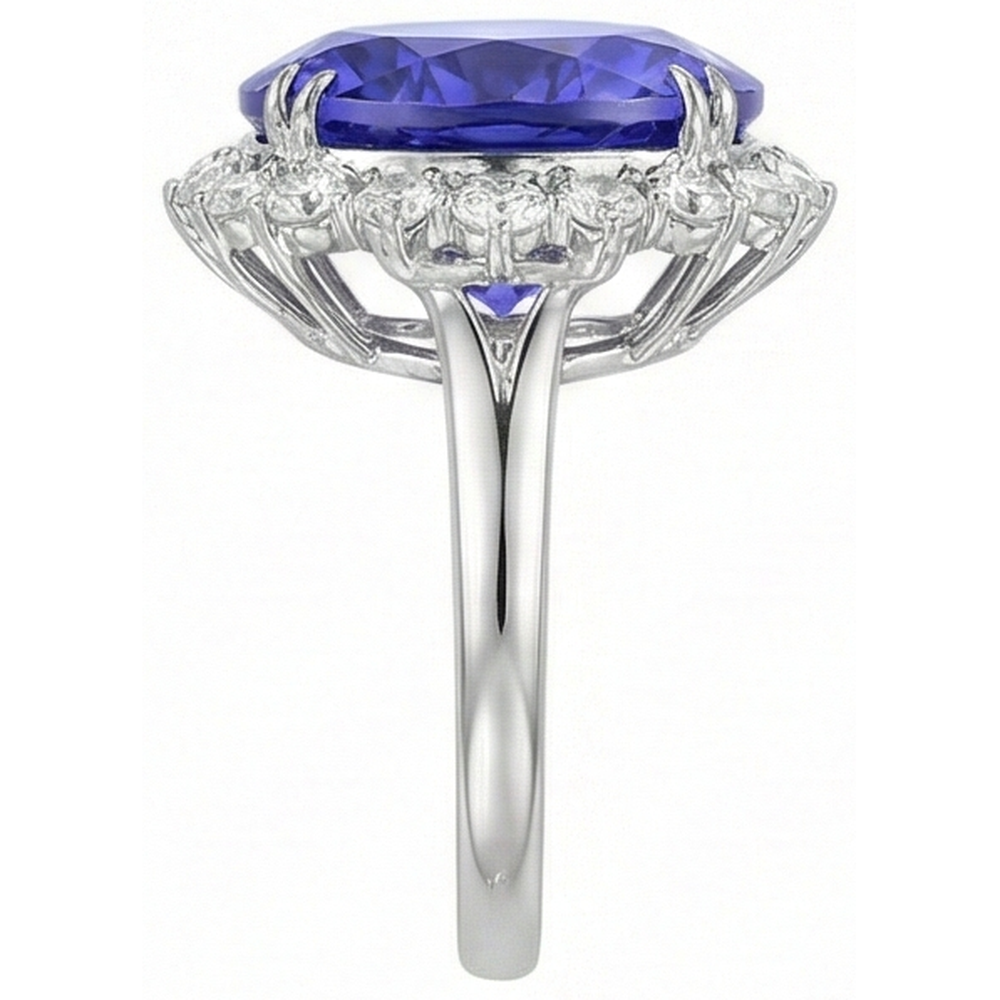 echter oval diamant 9.00Karat ring auf Weiß