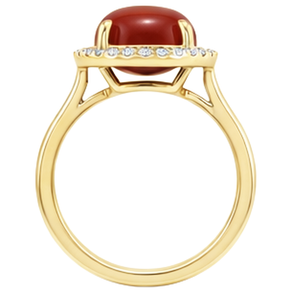 echter oval diamant 12.50Karat ring Profilansicht