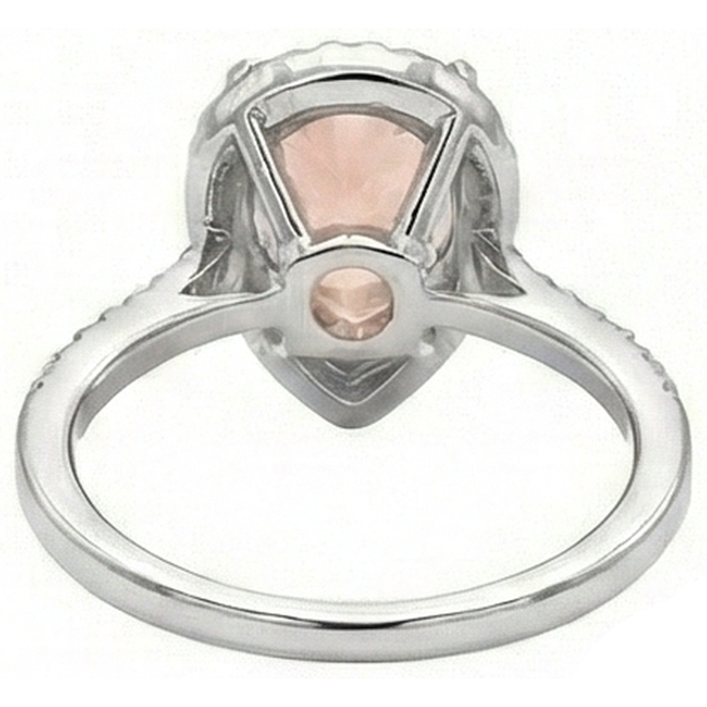 echter round morganit 12.50Karat ring mit Diamantbesatz