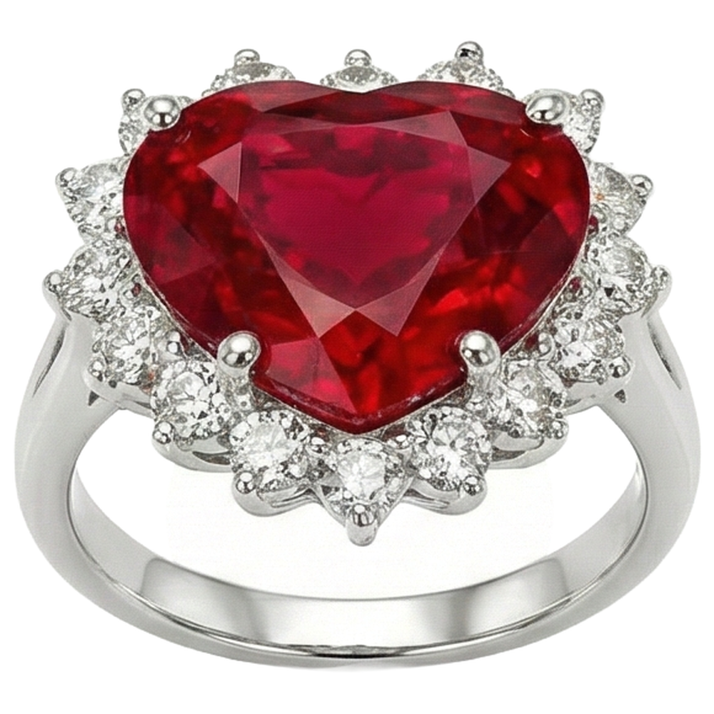 echter round rubin 12.75Karat ring Seitenansicht