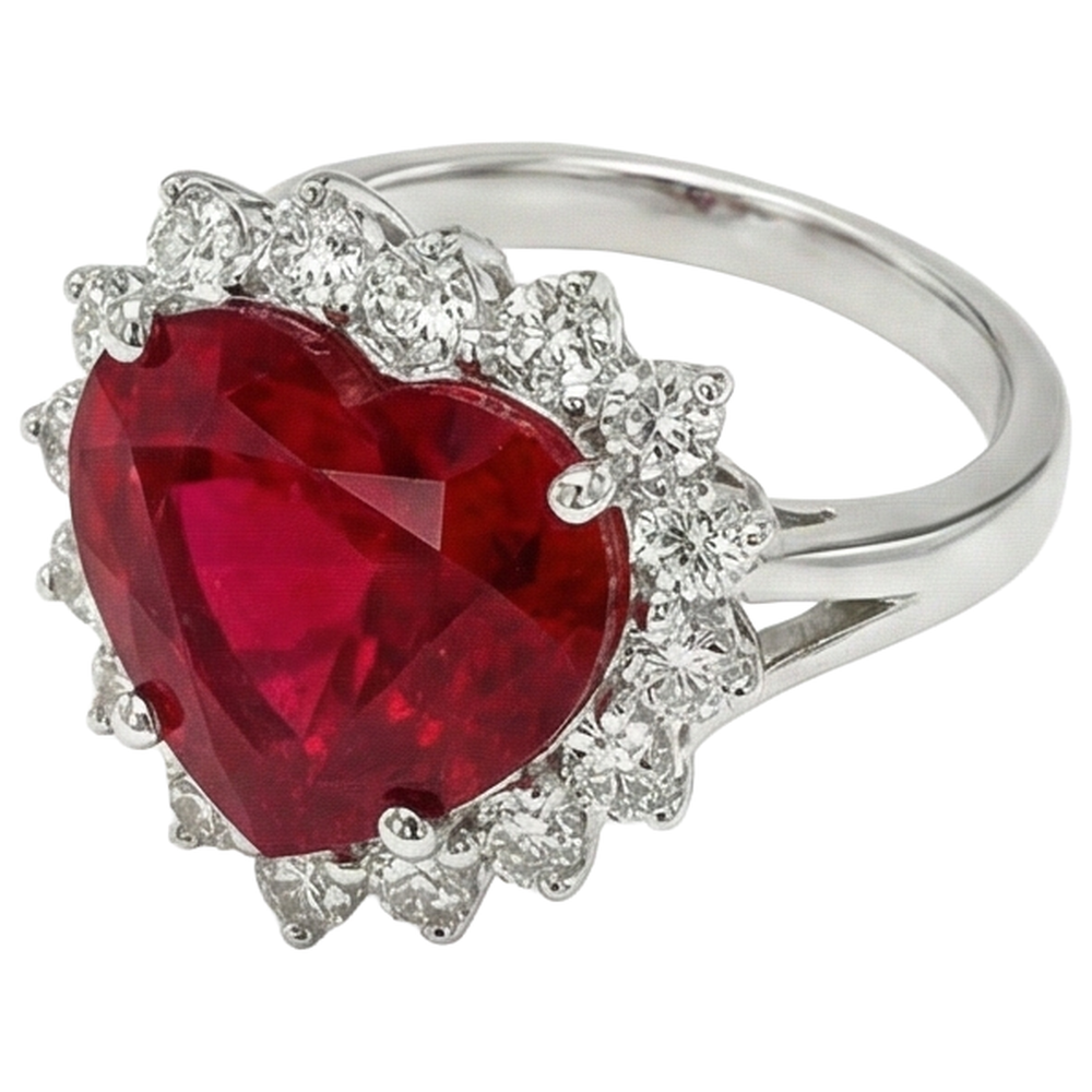 echter round rubin 12.75Karat ring Draufsicht