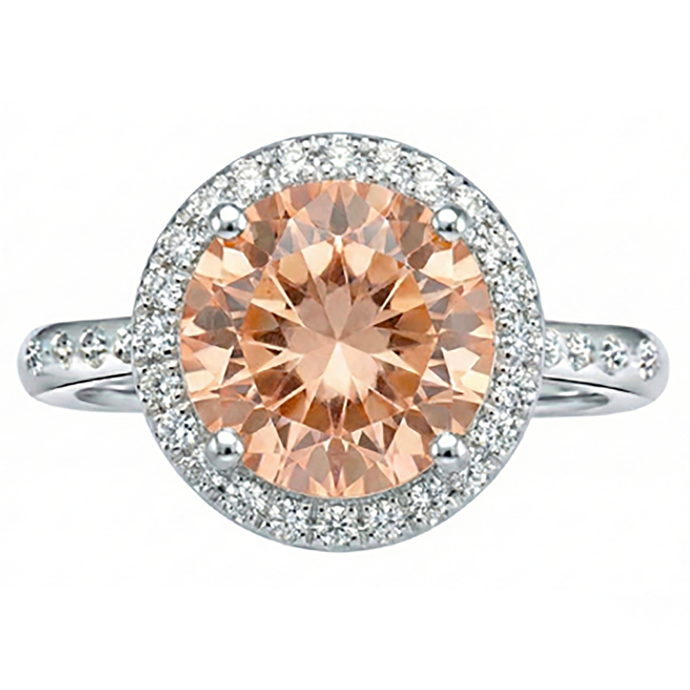 12.85 ct Brillantschliff Morganit und Diamanten Jubiläumsring Gold