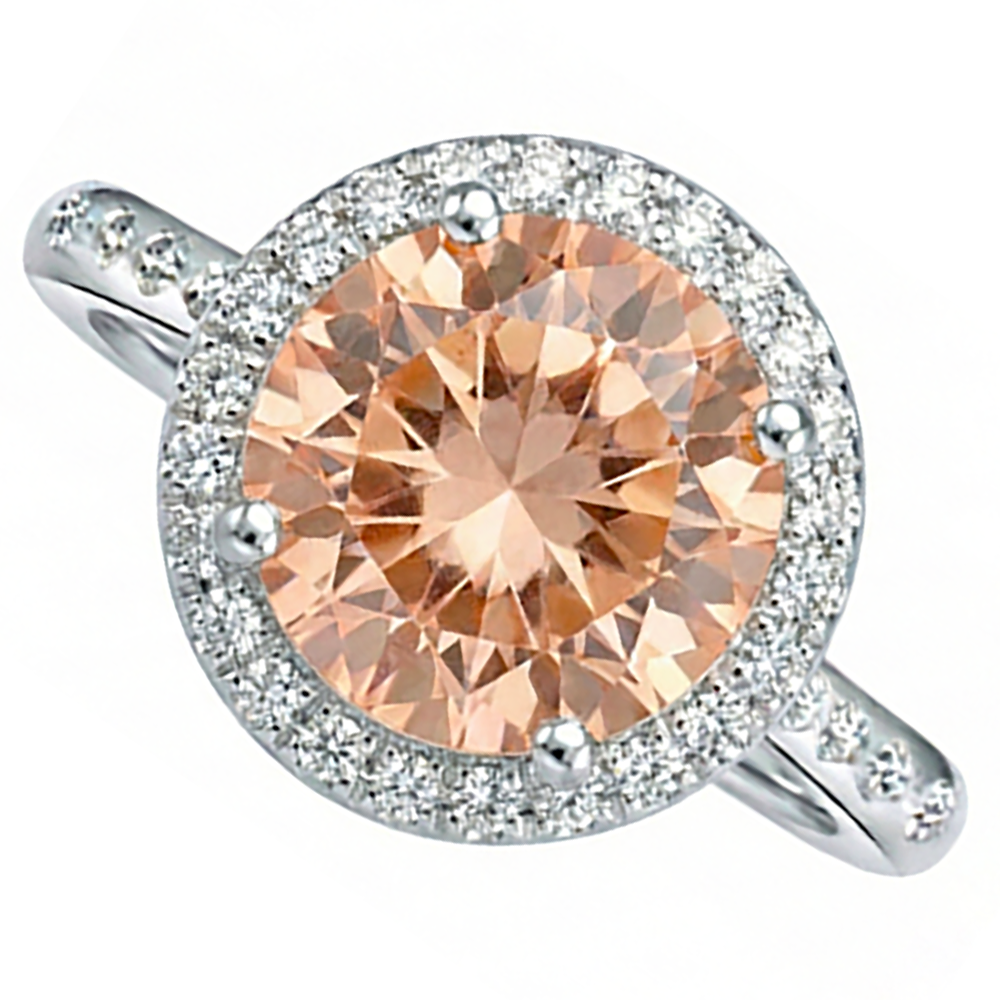 12.85 ct Brillantschliff Morganit und Diamanten Jubiläumsring Gold