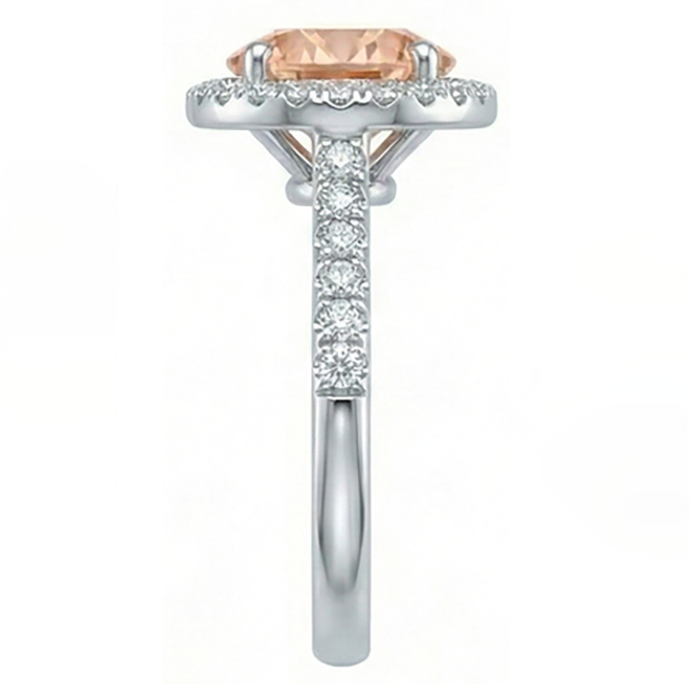 12.85 ct Brillantschliff Morganit und Diamanten Jubiläumsring Gold