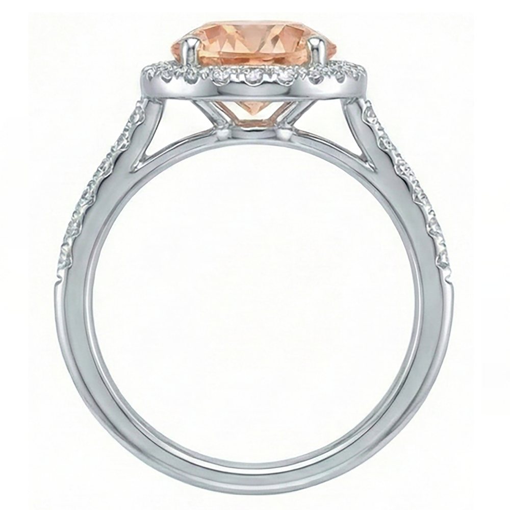 12.85 ct Brillantschliff Morganit und Diamanten Jubiläumsring Gold