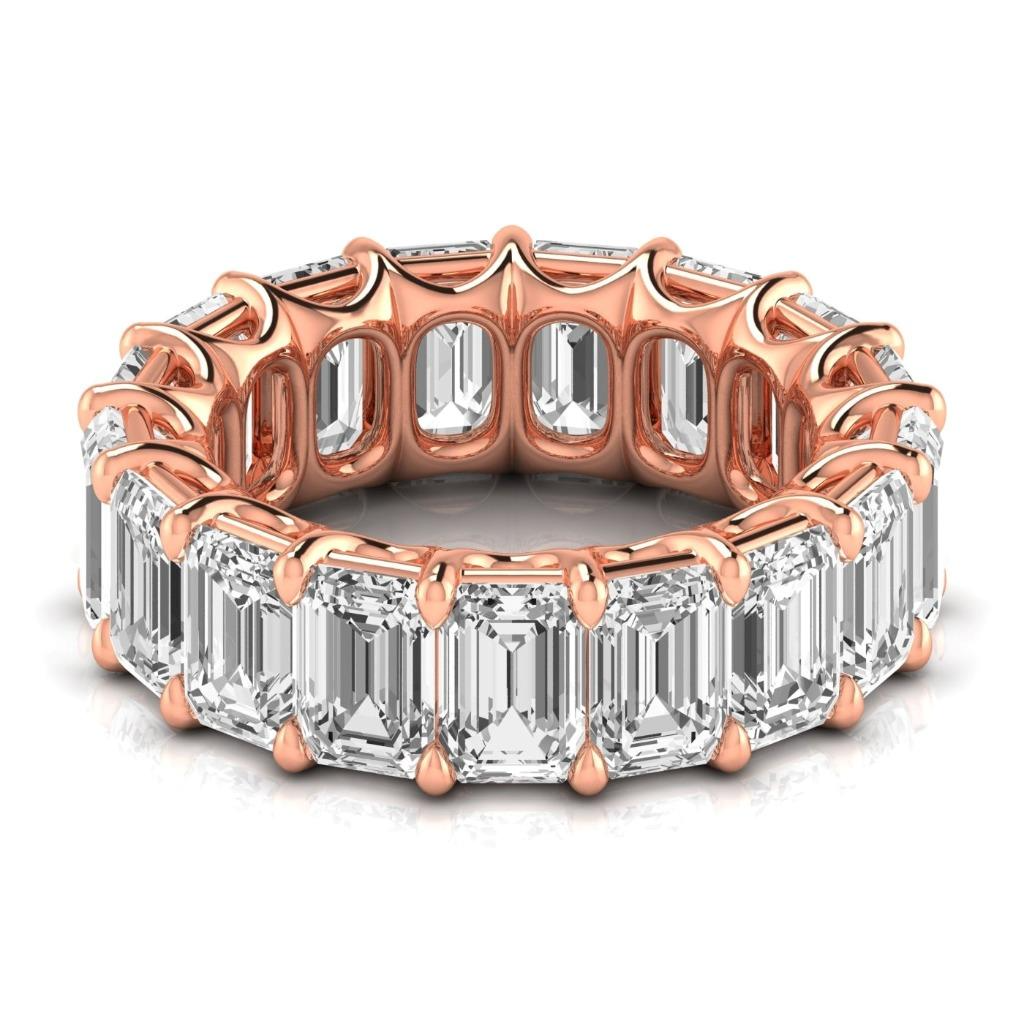 Edler Diamant Eternity Band 12,75 Karat 14K Roségold – Frontansicht