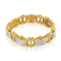 12 Karat Herren Rundschliff Echt Diamantarmband Gelbgold 14K