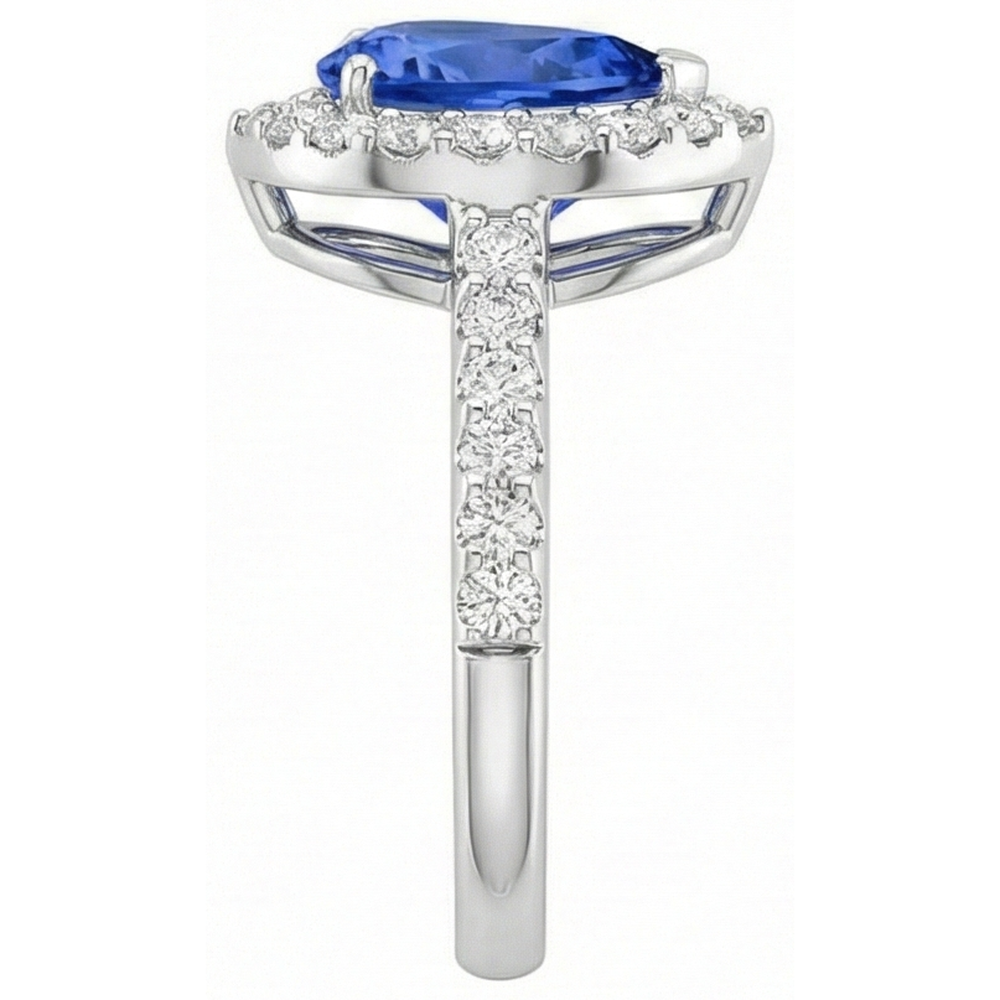 echter round diamant 12.25Karat ring Profilansicht