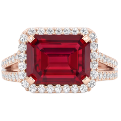Echter Rubin Ring 13 Karat - 14K Roségold