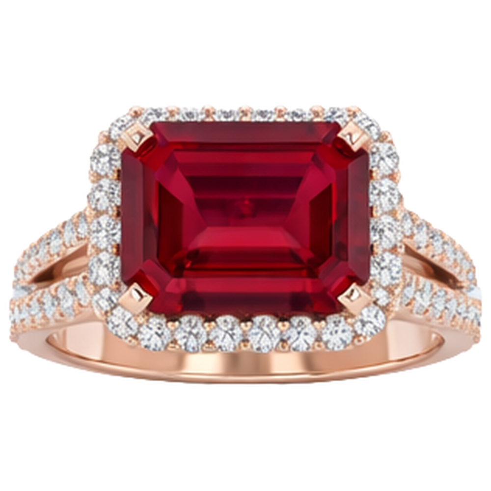 echter round rubin 13Karat ring Seitenansicht