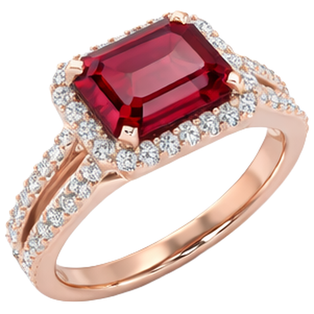 echter round rubin 13Karat ring Draufsicht