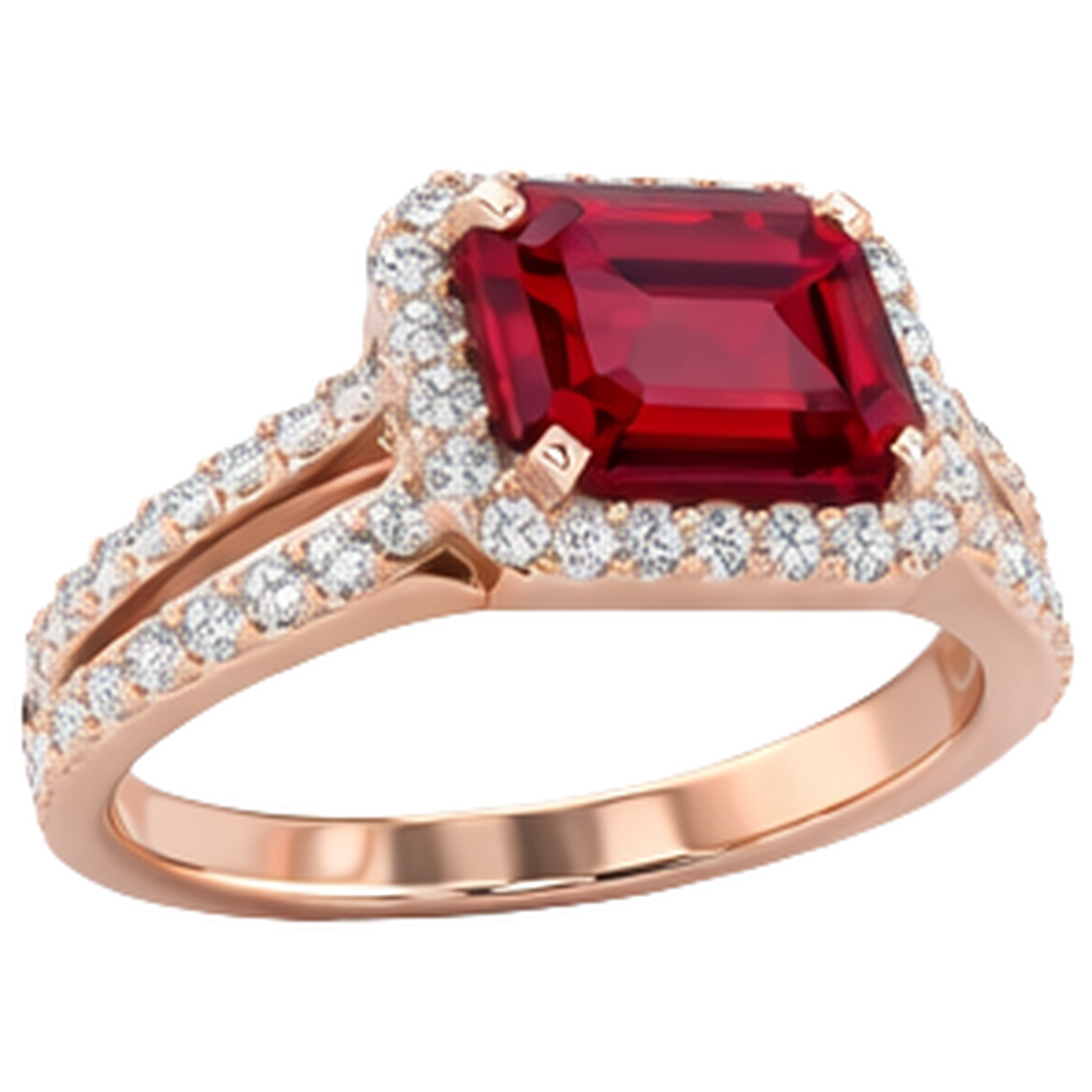 echter round rubin 13Karat ring Profilansicht