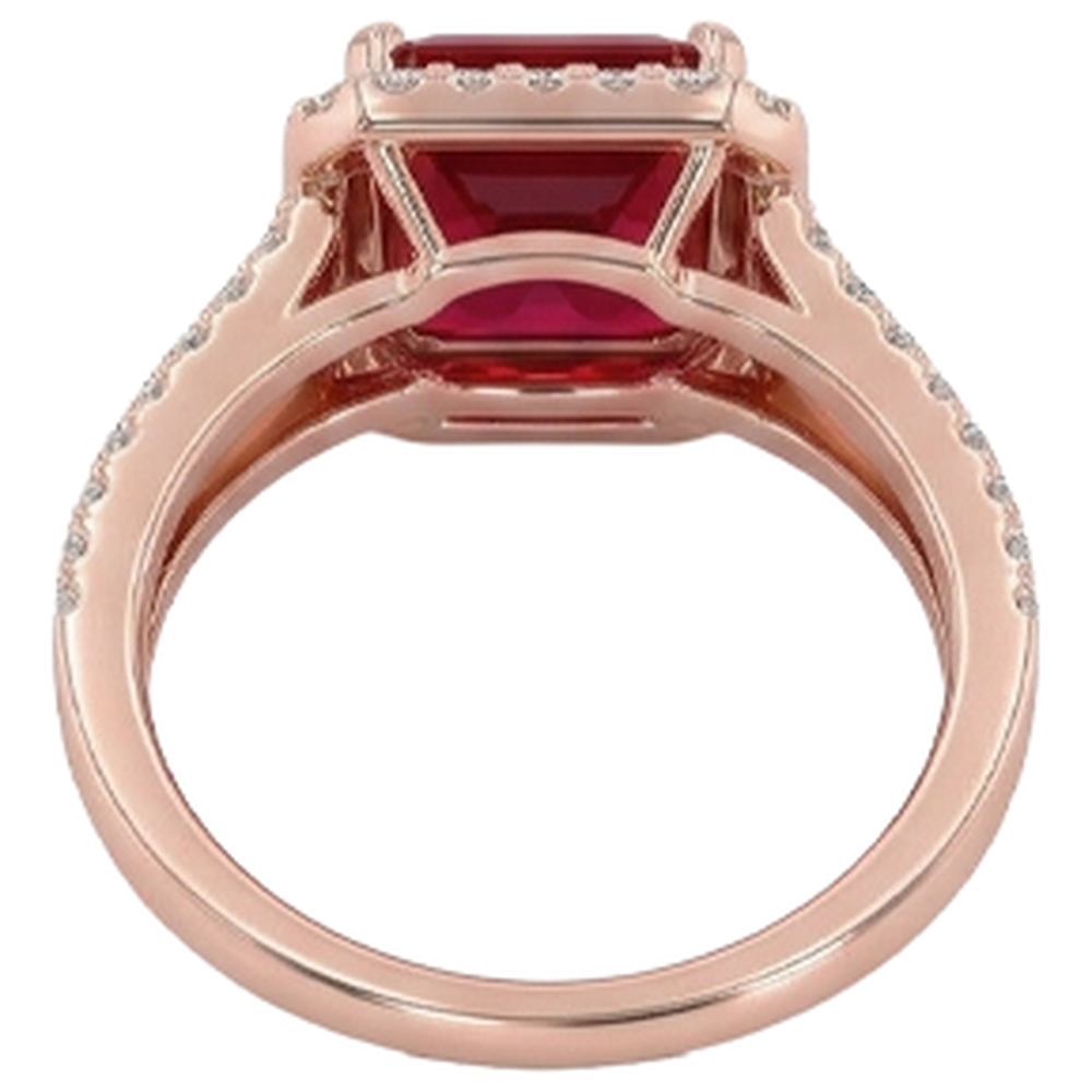 echter round rubin 13Karat ring mit Diamantbesatz