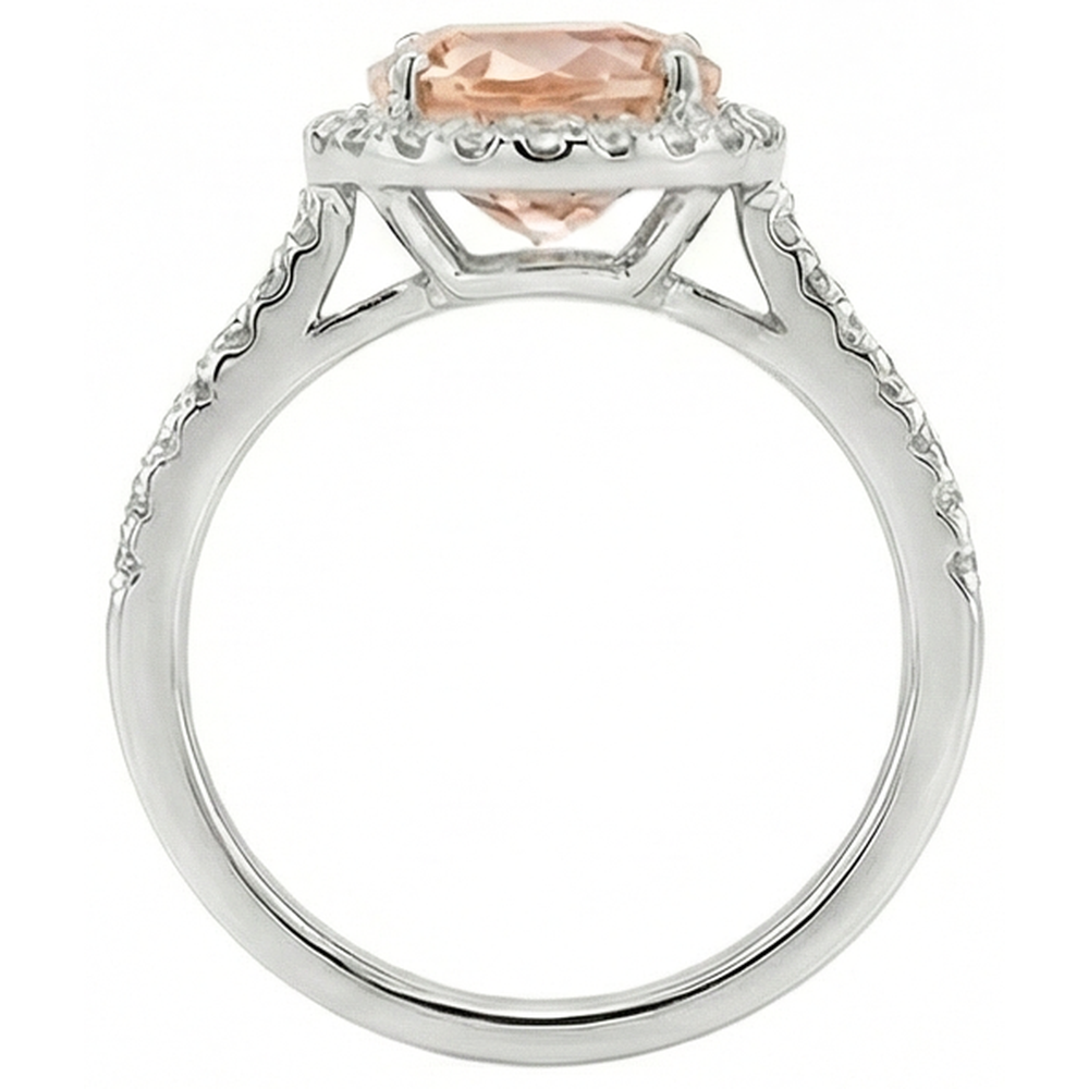 echter oval morganit 12.00Karat ring Draufsicht