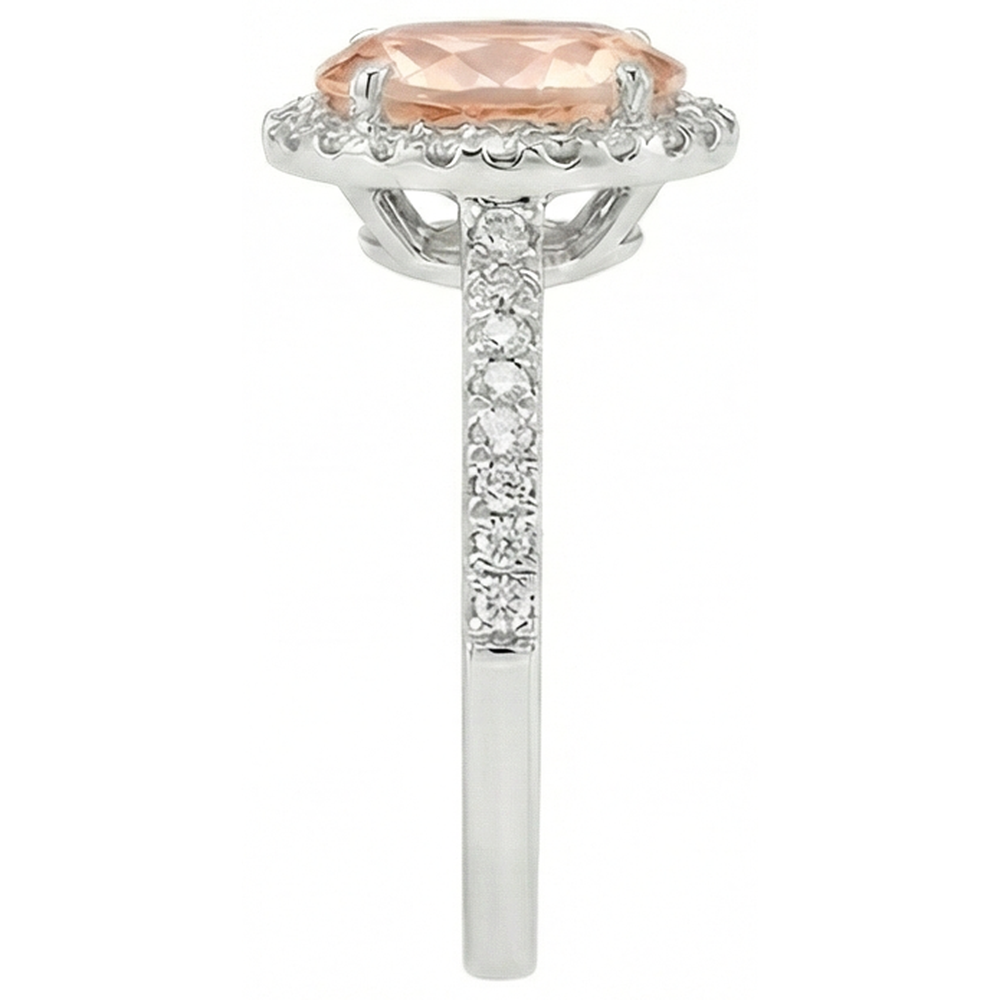 echter oval morganit 12.00Karat ring Profilansicht